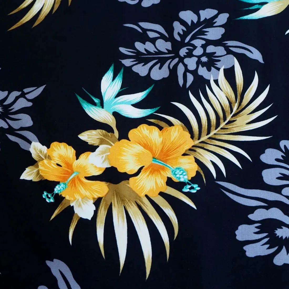 Passion Black Hawaiian Rayon Fabric by the Yard