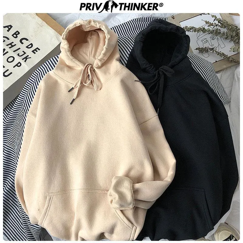 Privathinker Woman's Solid 12 Colors Korean Hooded Sweatshirts Female 2020 Cotton Thicken Warm Hoodies Lady Autumn Fashion Tops