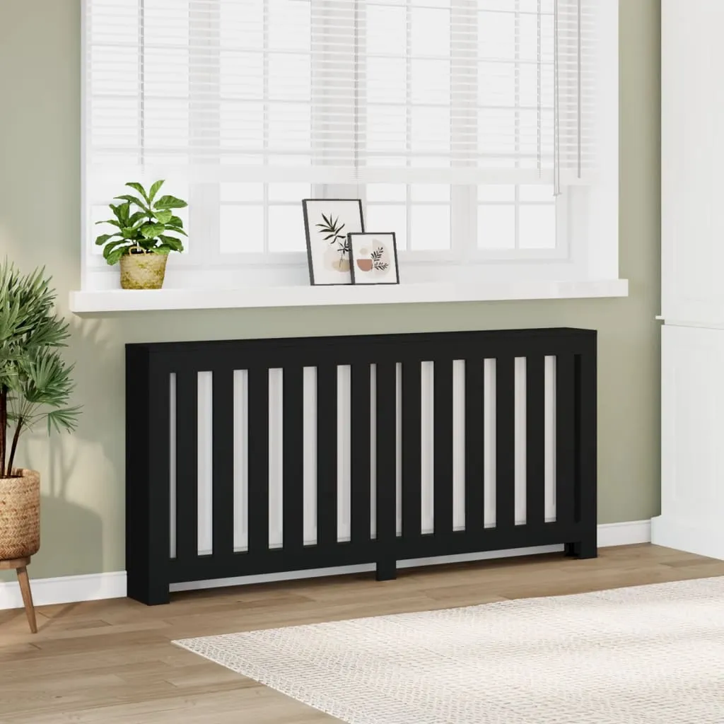 Radiator Cover Black 175x20x82 cm Engineered Wood