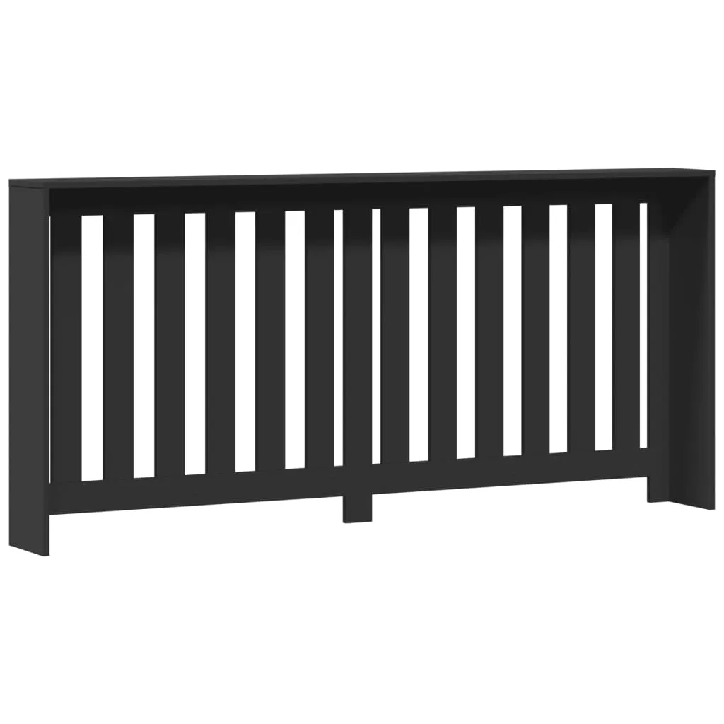 Radiator Cover Black 175x20x82 cm Engineered Wood