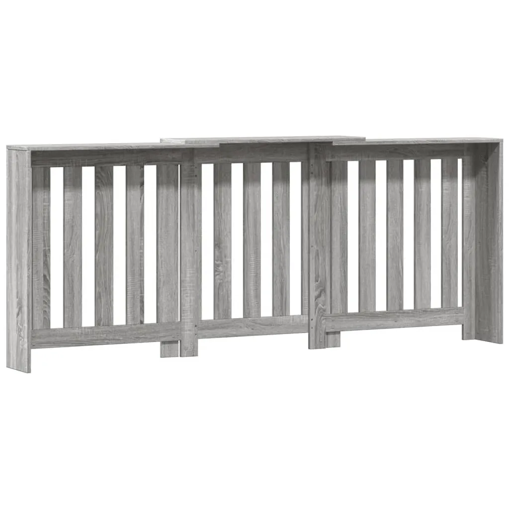 Radiator Cover Grey Sonoma 205x21.5x83.5 cm Engineered Wood