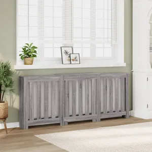 Radiator Cover Grey Sonoma 205x21.5x83.5 cm Engineered Wood