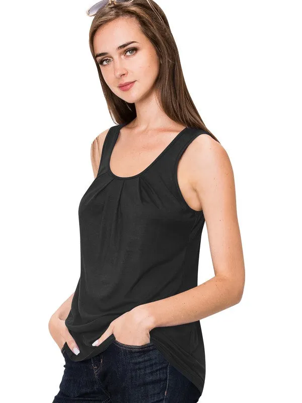 Scoop Neck Tank Top - Black