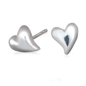 Simply Heart Silver Stud Earrings