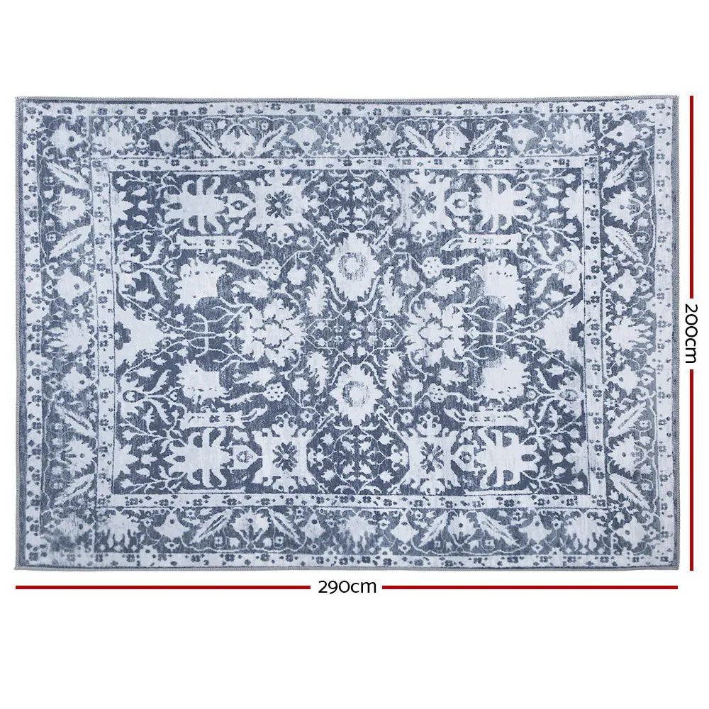 Soft Blue Short Pile Floor Rug 200x290cm Rectangular Flooring Mat Carpet