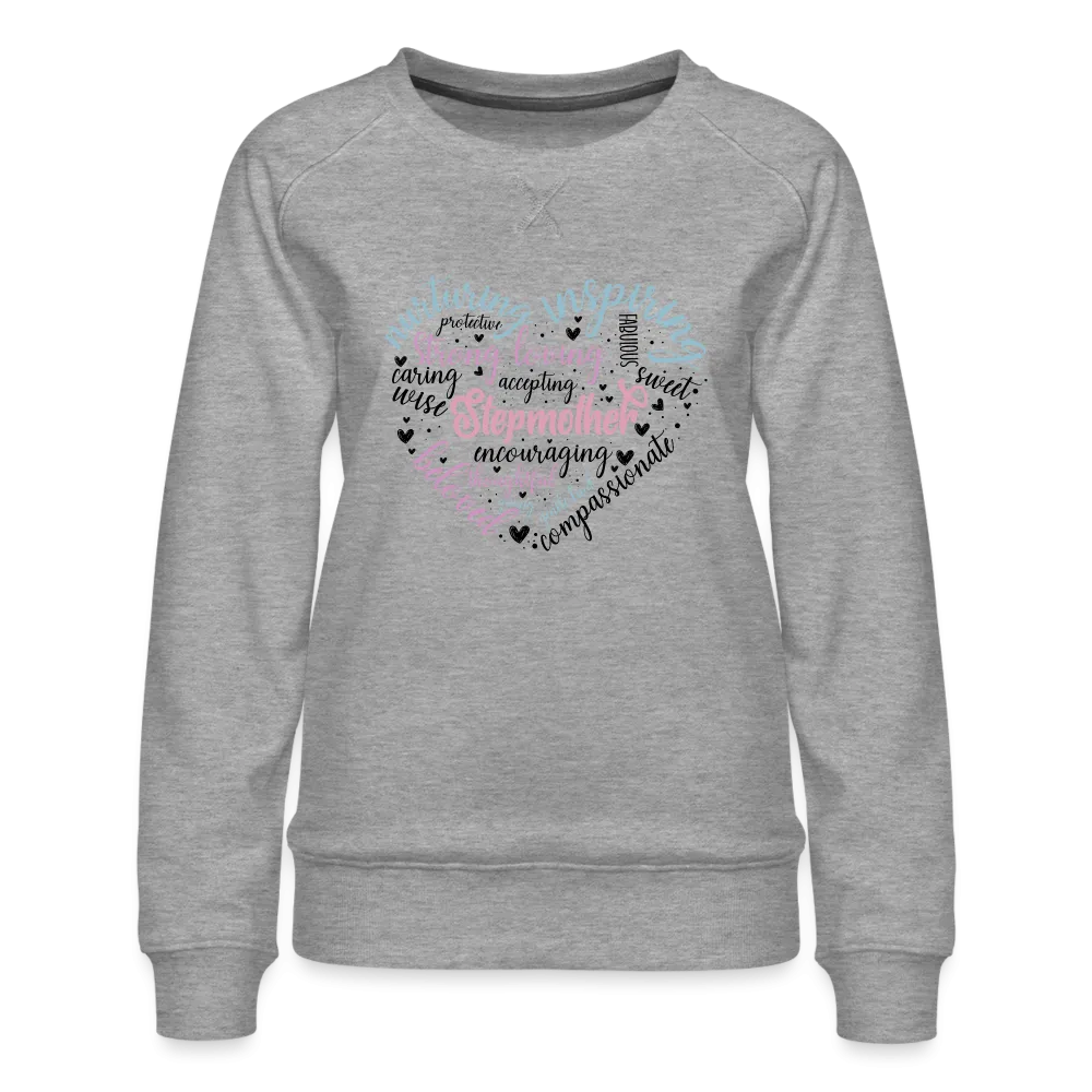 Stepmother Word Art Heart Women’s Premium Sweatshirt