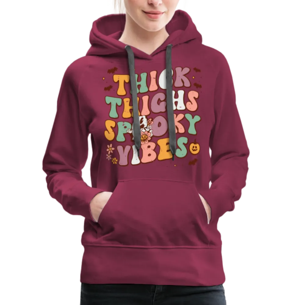 Thick Thighs Spooky Vibes Women’s Premium Hoodie (Halloween)