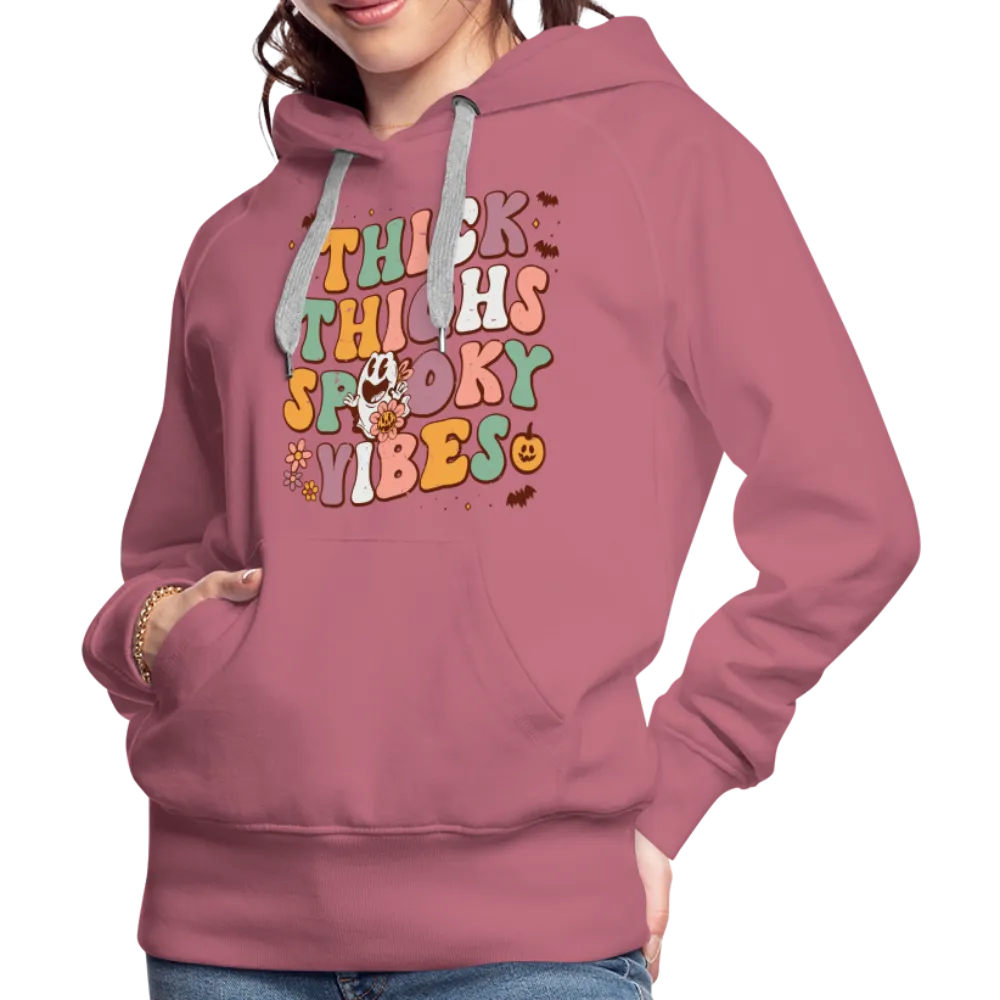 Thick Thighs Spooky Vibes Women’s Premium Hoodie (Halloween)