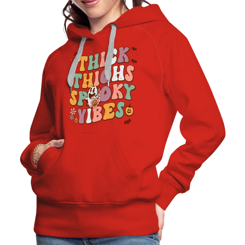 Thick Thighs Spooky Vibes Women’s Premium Hoodie (Halloween)