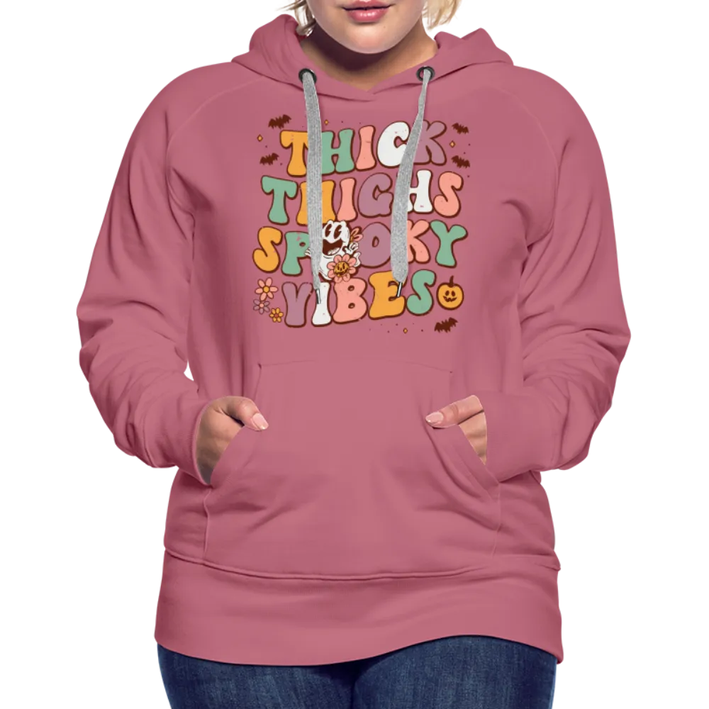 Thick Thighs Spooky Vibes Women’s Premium Hoodie (Halloween)