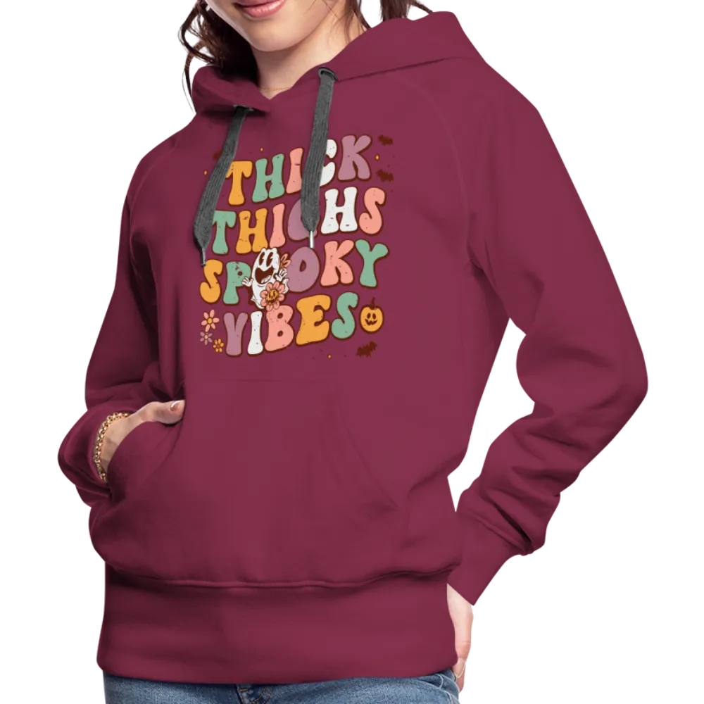 Thick Thighs Spooky Vibes Women’s Premium Hoodie (Halloween)