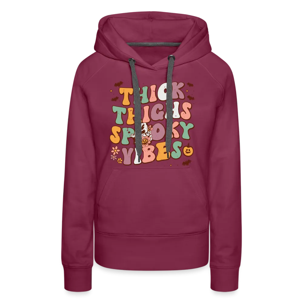 Thick Thighs Spooky Vibes Women’s Premium Hoodie (Halloween)