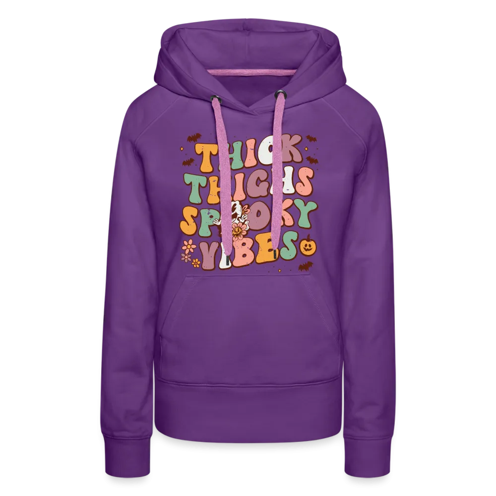 Thick Thighs Spooky Vibes Women’s Premium Hoodie (Halloween)