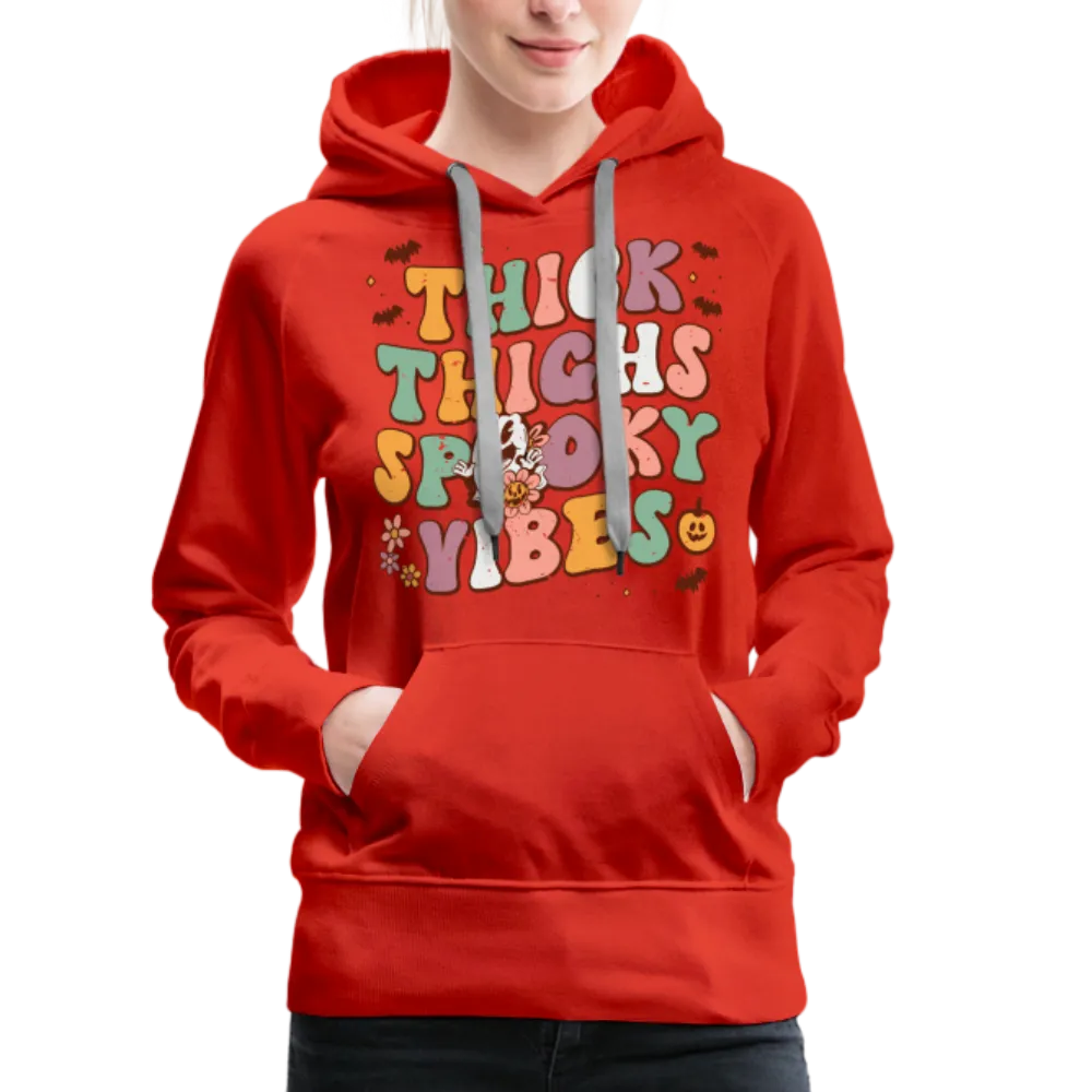 Thick Thighs Spooky Vibes Women’s Premium Hoodie (Halloween)