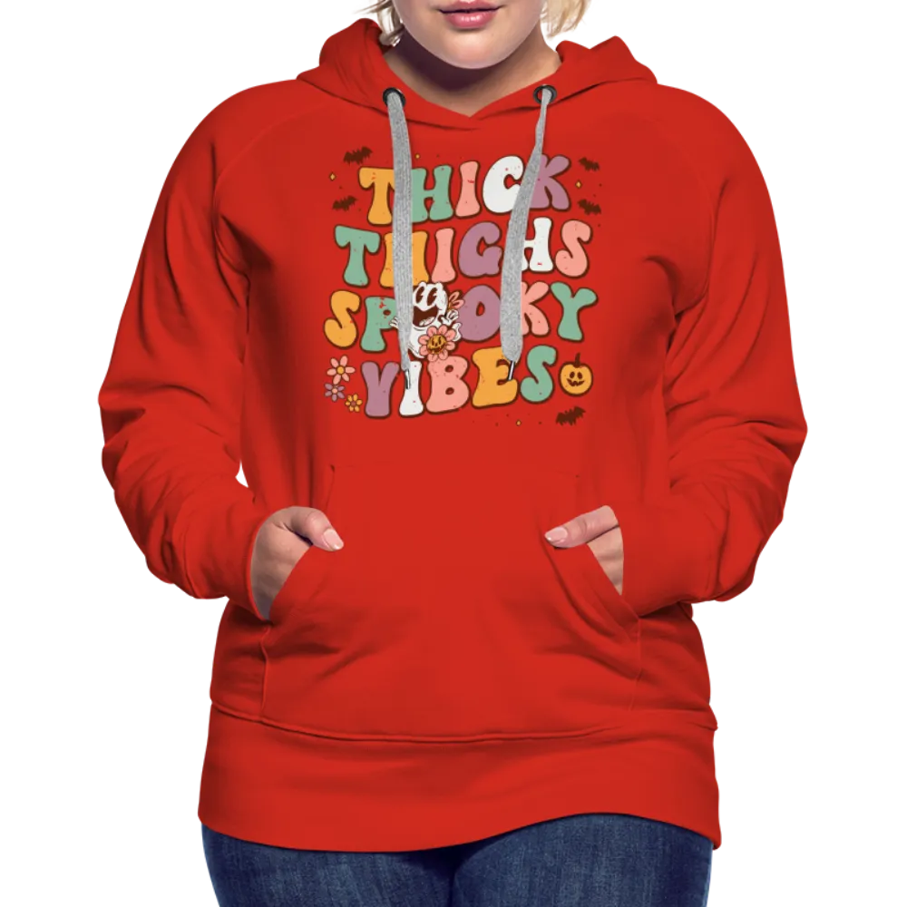 Thick Thighs Spooky Vibes Women’s Premium Hoodie (Halloween)