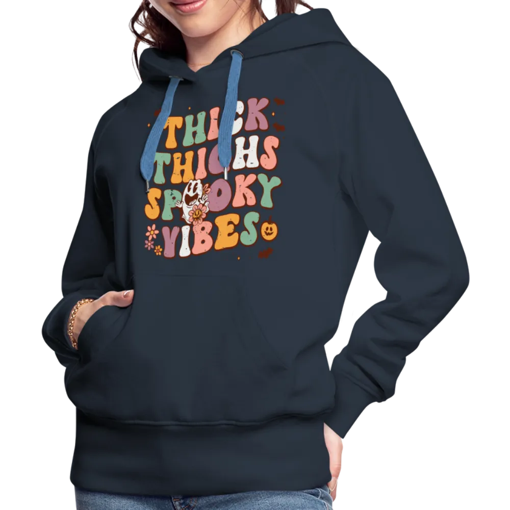 Thick Thighs Spooky Vibes Women’s Premium Hoodie (Halloween)