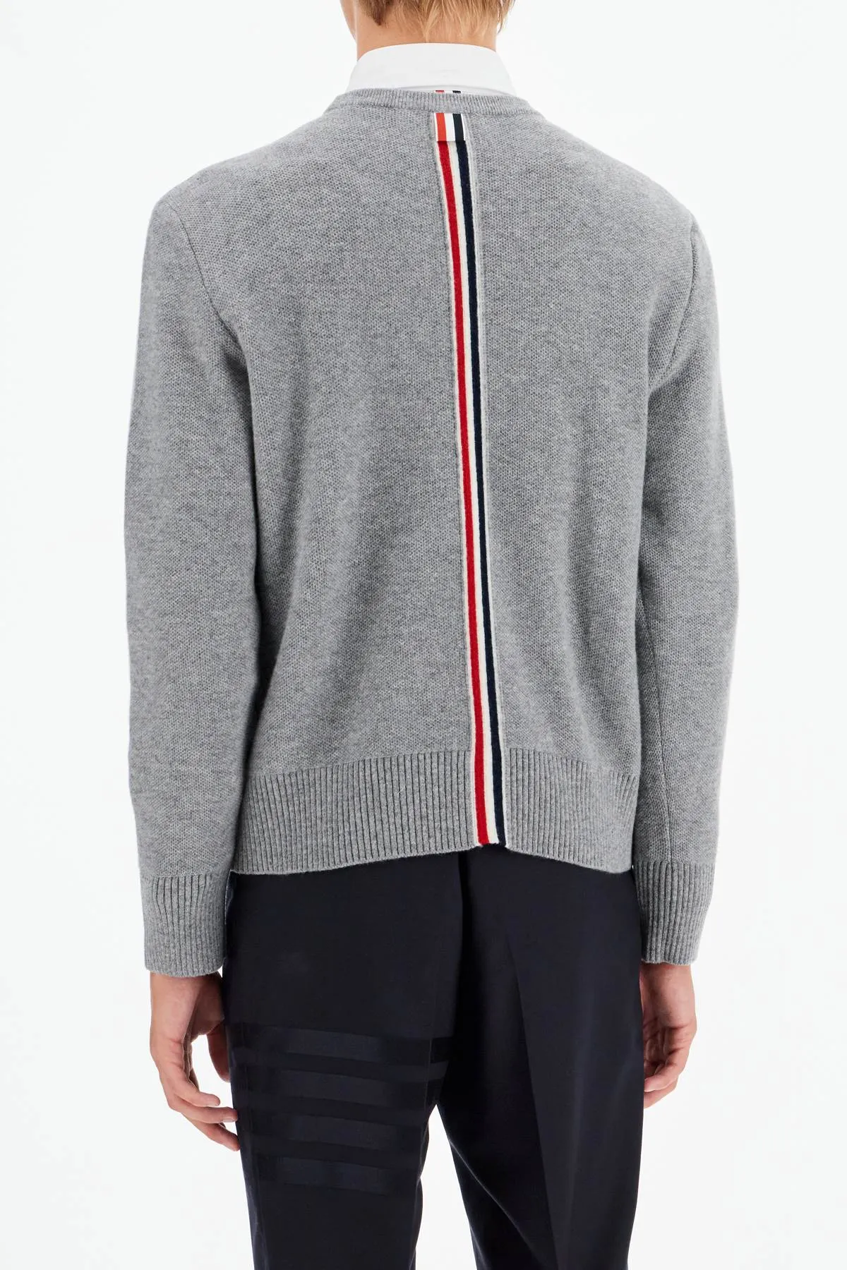 THOM BROWNE wool piqué crewneck pullover