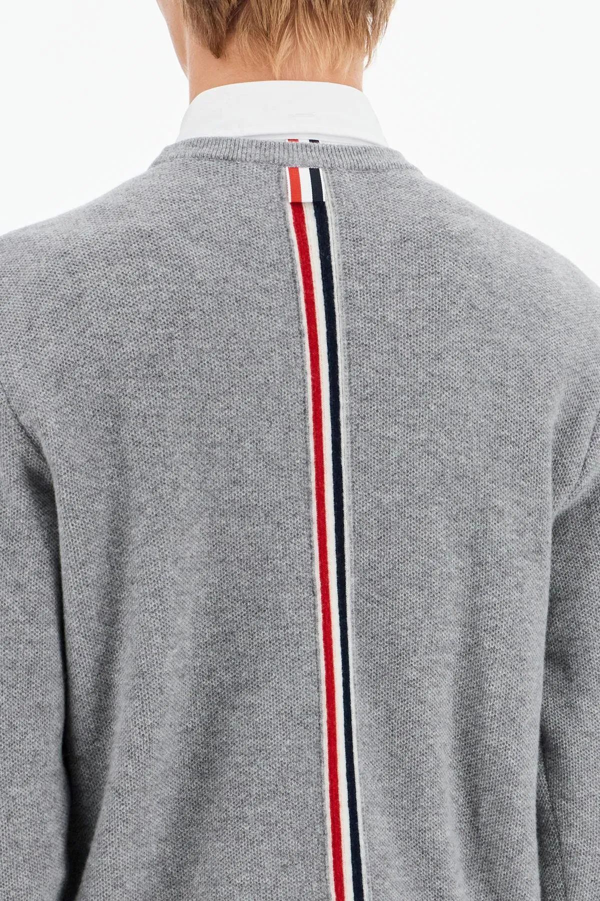 THOM BROWNE wool piqué crewneck pullover