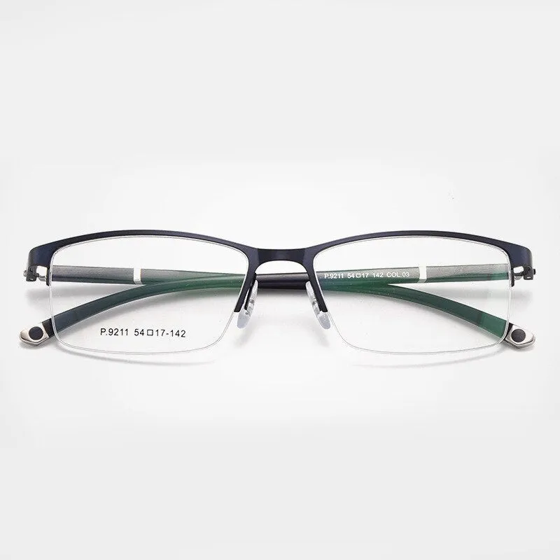 Unisex Optional Half/Full Rim Alloy Frame Eyeglasses 9211,9212