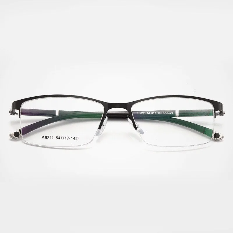 Unisex Optional Half/Full Rim Alloy Frame Eyeglasses 9211,9212