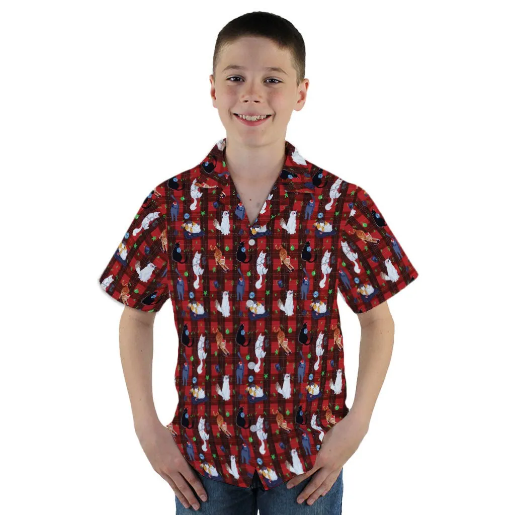 Video Game Cats Christmas Youth Hawaiian Shirt