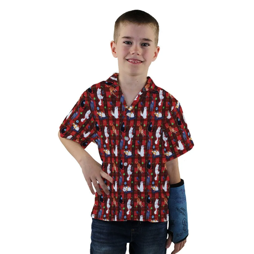 Video Game Cats Christmas Youth Hawaiian Shirt