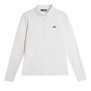 Womens Flor LS Soft Touch Polo White - AW24