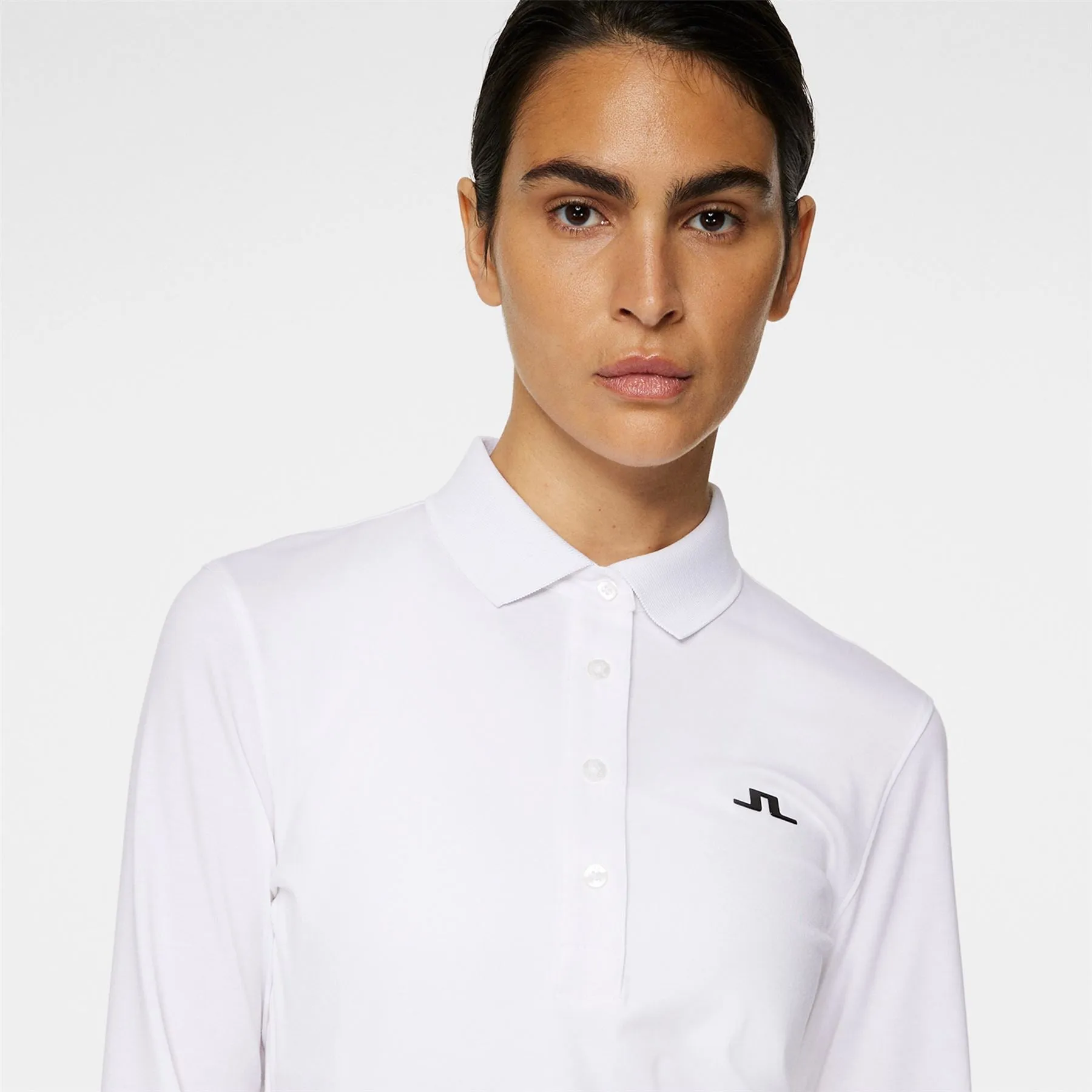 Womens Flor LS Soft Touch Polo White - AW24