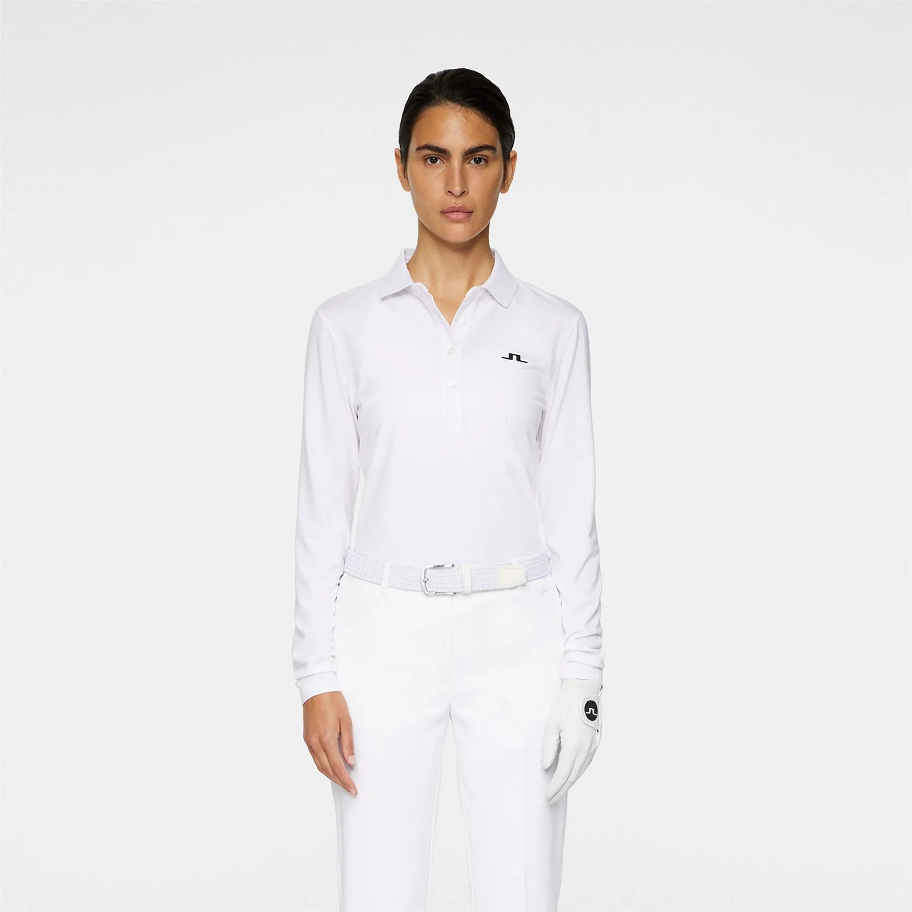 Womens Flor LS Soft Touch Polo White - AW24