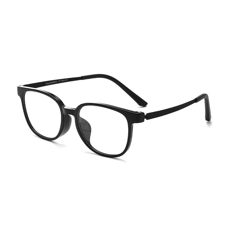 Yimaruili Unisex Children's Full Rim Square  Tr 90 Titanium Eyeglasses 99905t