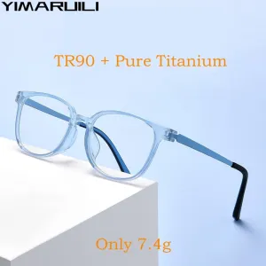 Yimaruili Unisex Children's Full Rim Square  Tr 90 Titanium Eyeglasses 99905t